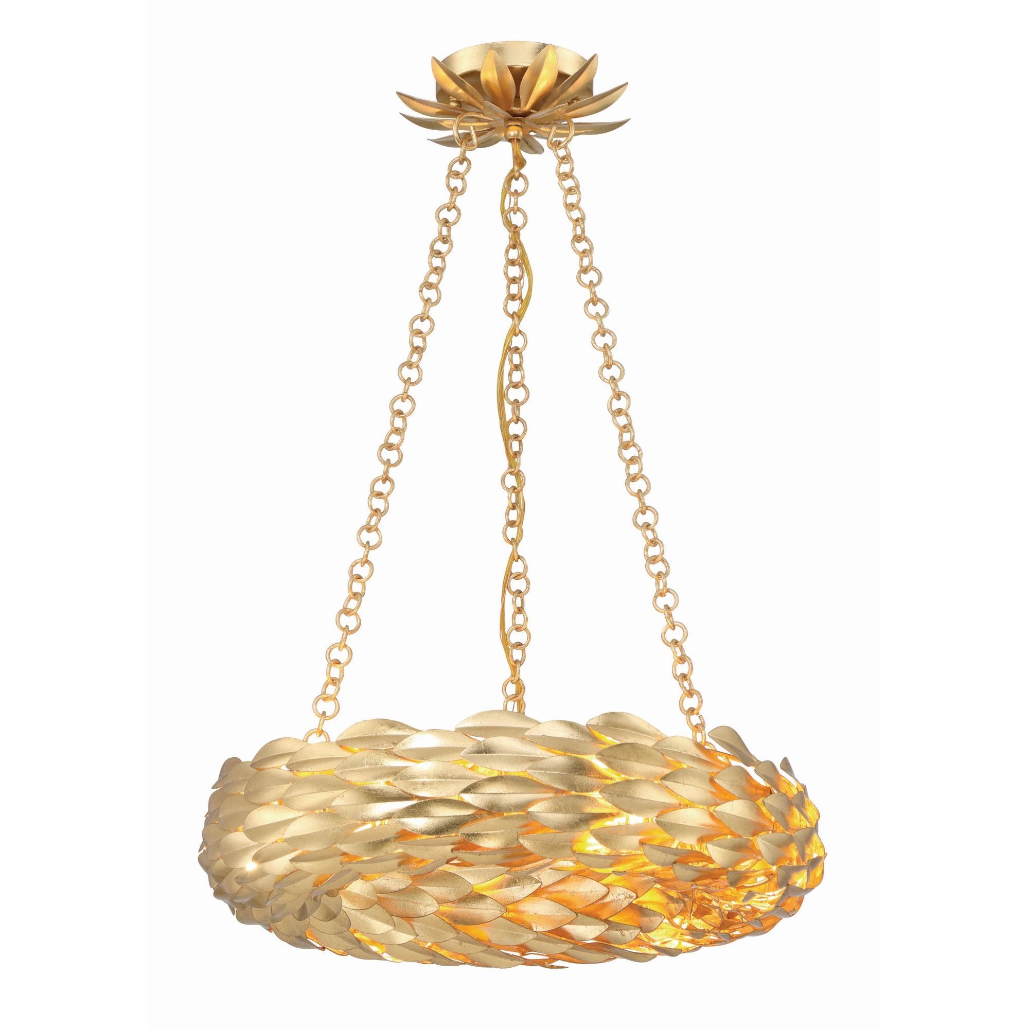 Broche 18'' LED Antique Gold Chandelier Gold 18"W x 3.75"H x 18"D