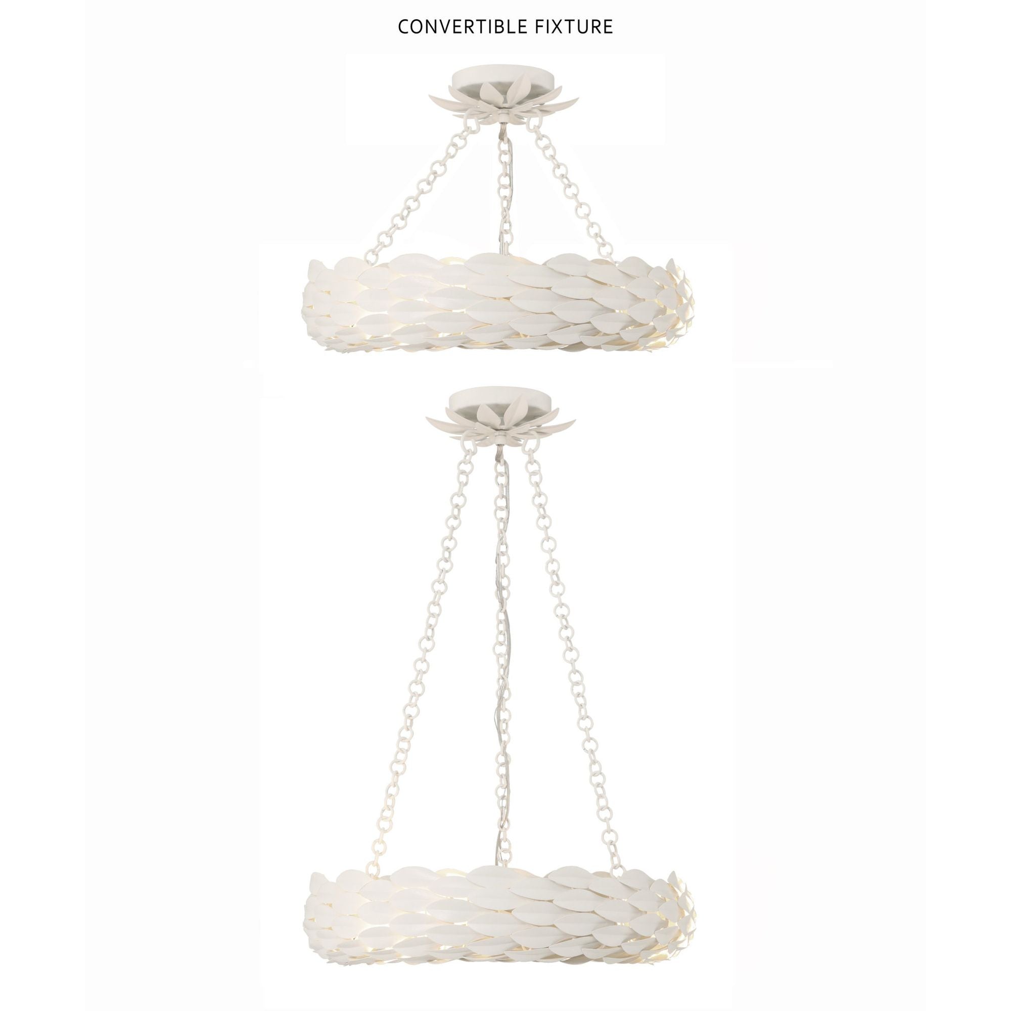 Broche 18'' LED Matte White Chandelier White 18"W x 3.75"H x 18"D