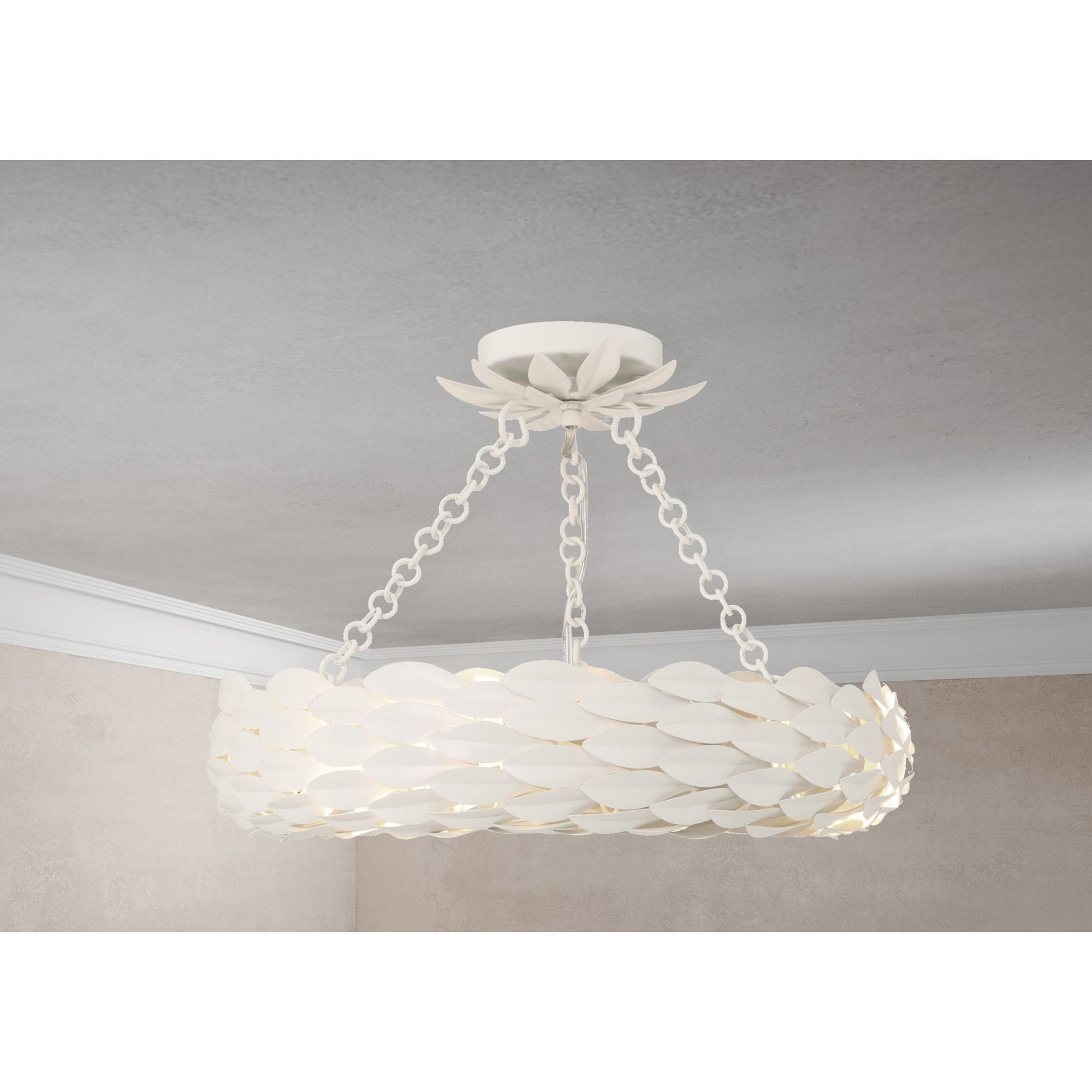 Broche 18'' LED Matte White Semi Flush Mount White 18"W x 3.75"H x 18"D