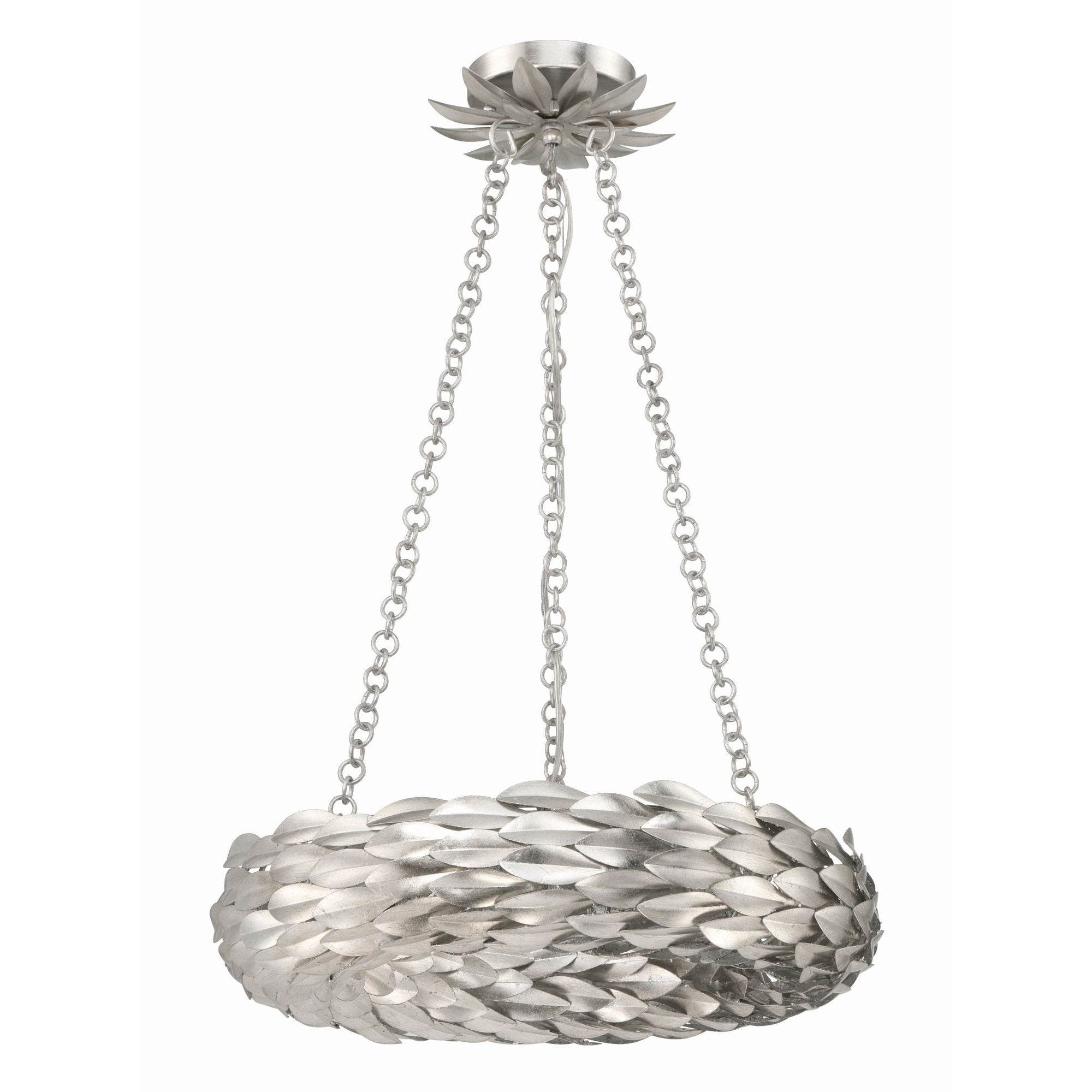 Broche 18'' LED Antique Silver Chandelier Silver 18"W x 3.75"H x 18"D