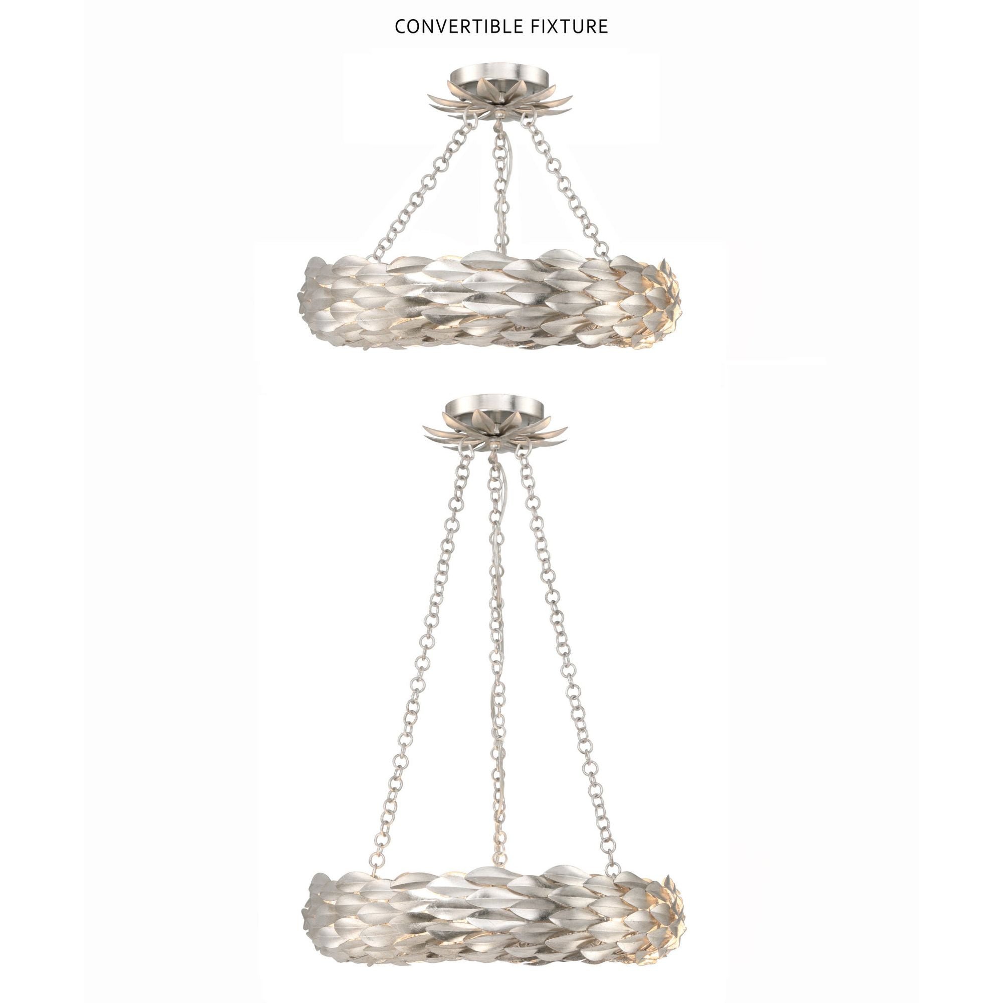 Broche 6 Light LED Antique Silver Semi Flush Mount 18"W x 3.75"H x 18"D