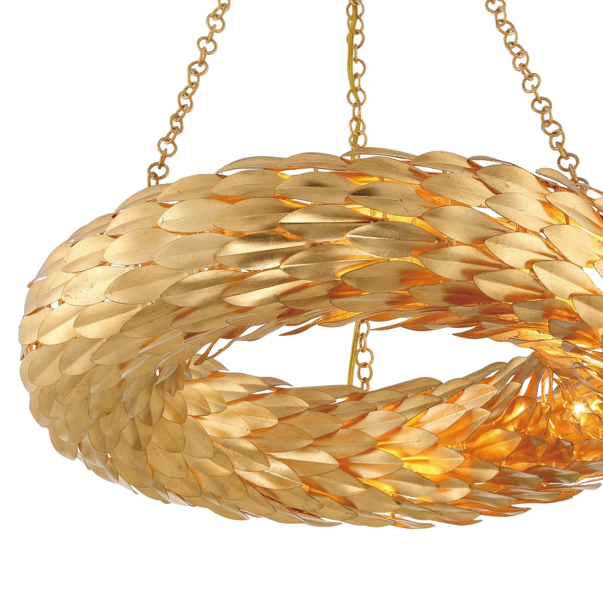 Broche 6 Light Antique Gold Pendant