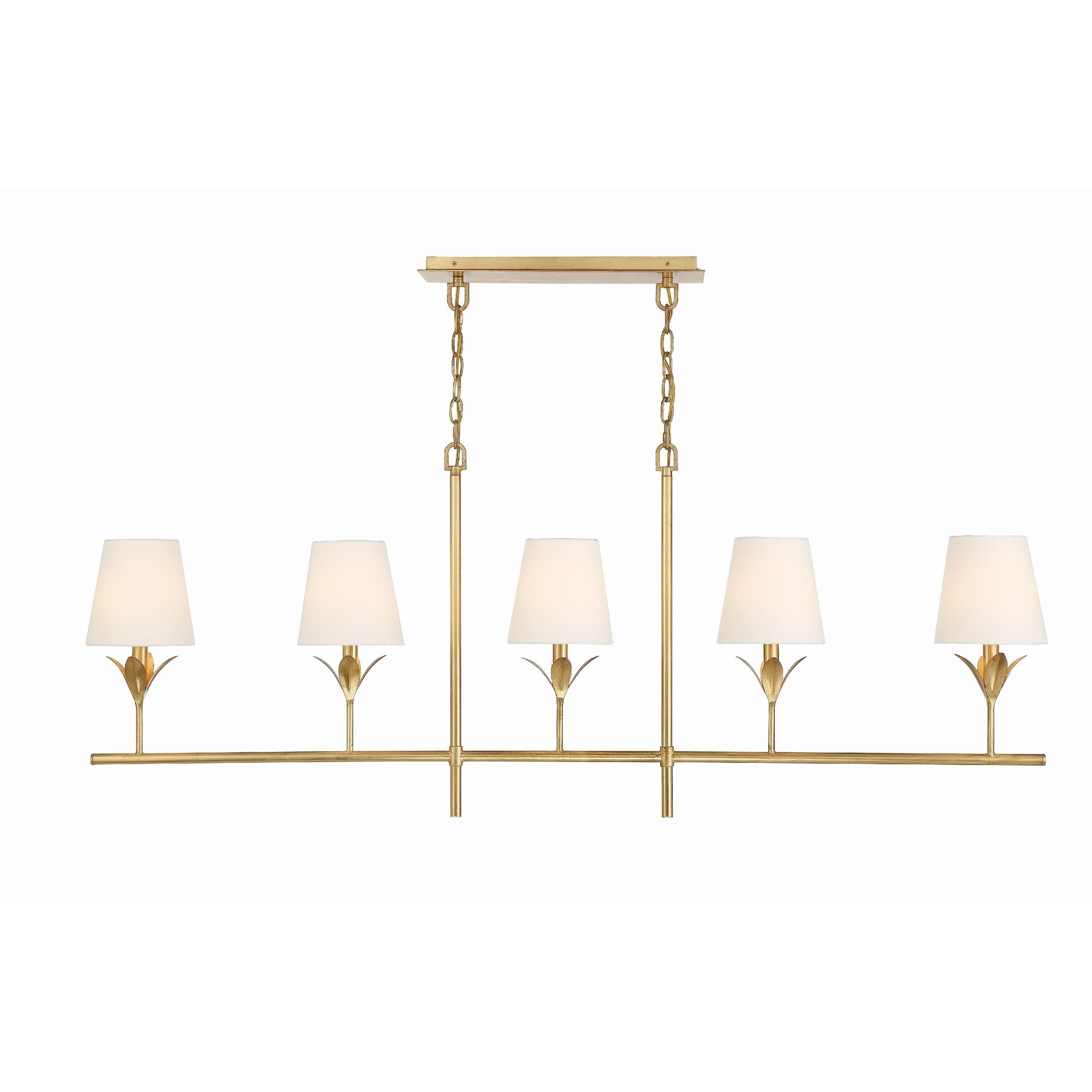 Broche 53.5'' Antique Gold Linear Chandelier Gold 53.5