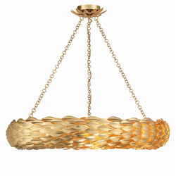 Broche 8 Light Antique Gold Pendant