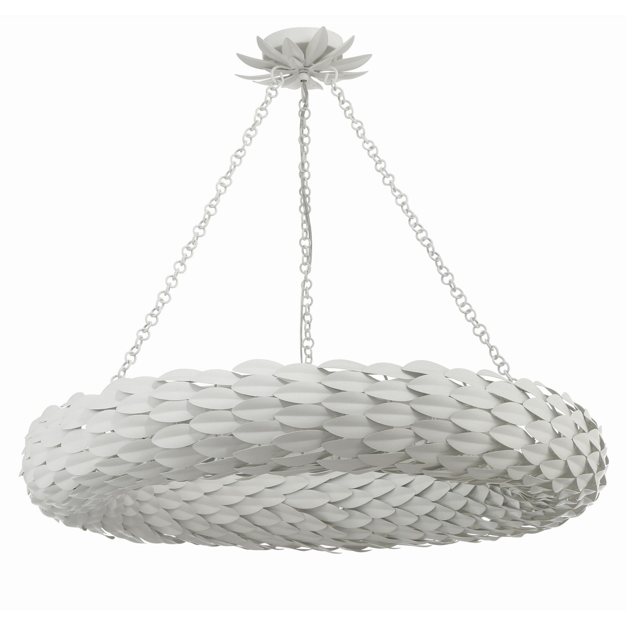 Broche 8 Light Matte White Chandelier 33.5"W x 5.75"H x 33.5"D