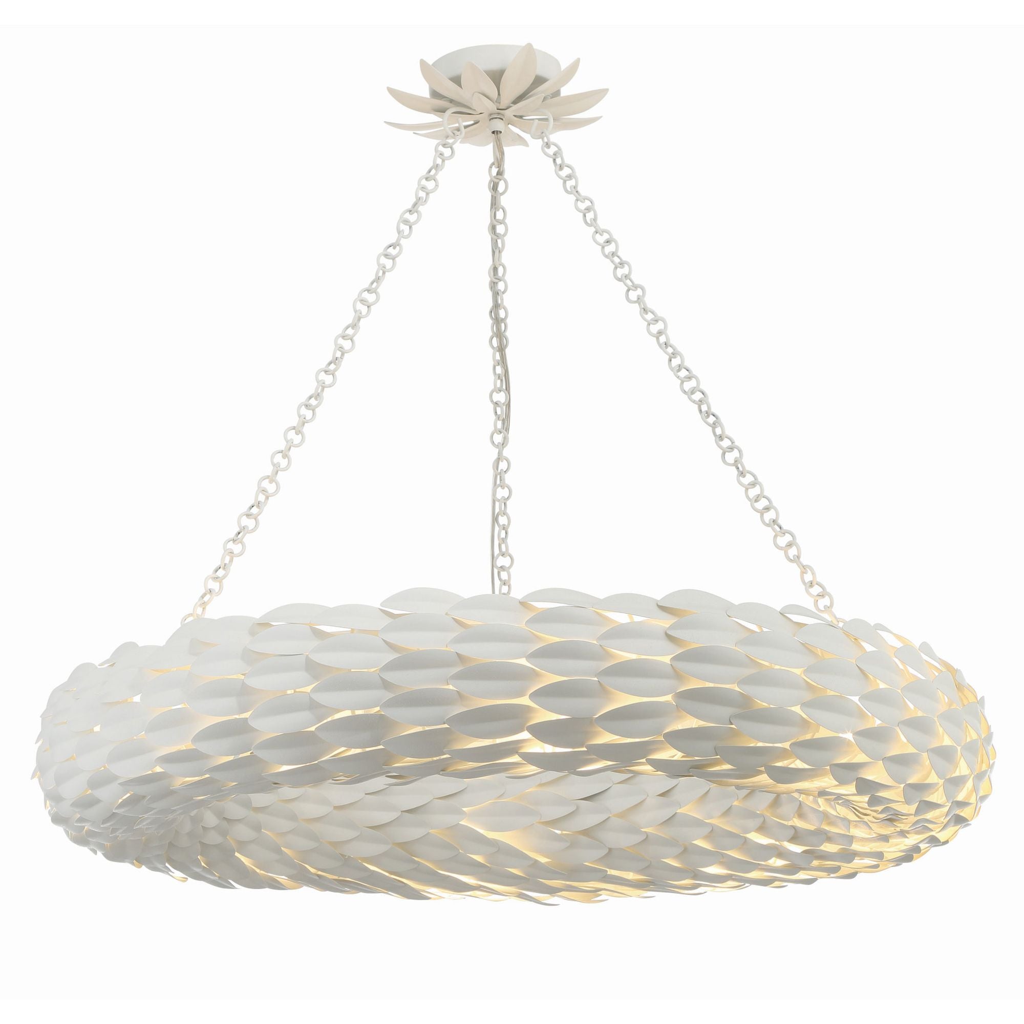 Broche 8 Light Matte White Chandelier 33.5"W x 5.75"H x 33.5"D