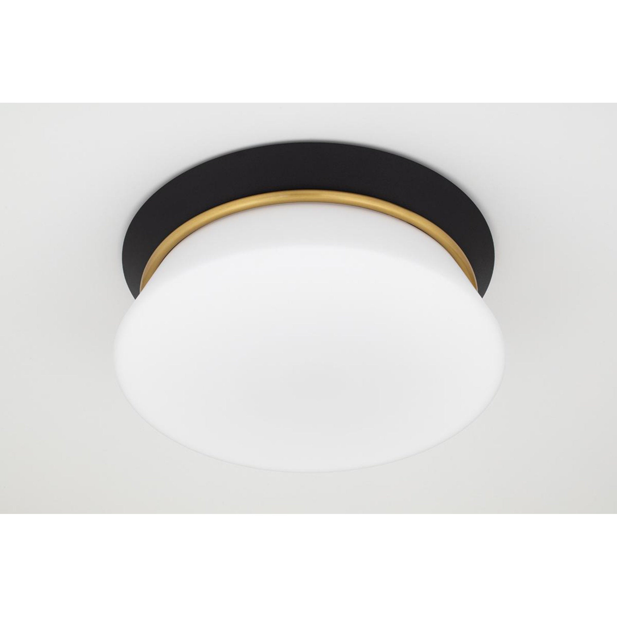 Cath 2-Light Flush Mount in  Aged Brass/Black 24L x 12.75W x 5H
