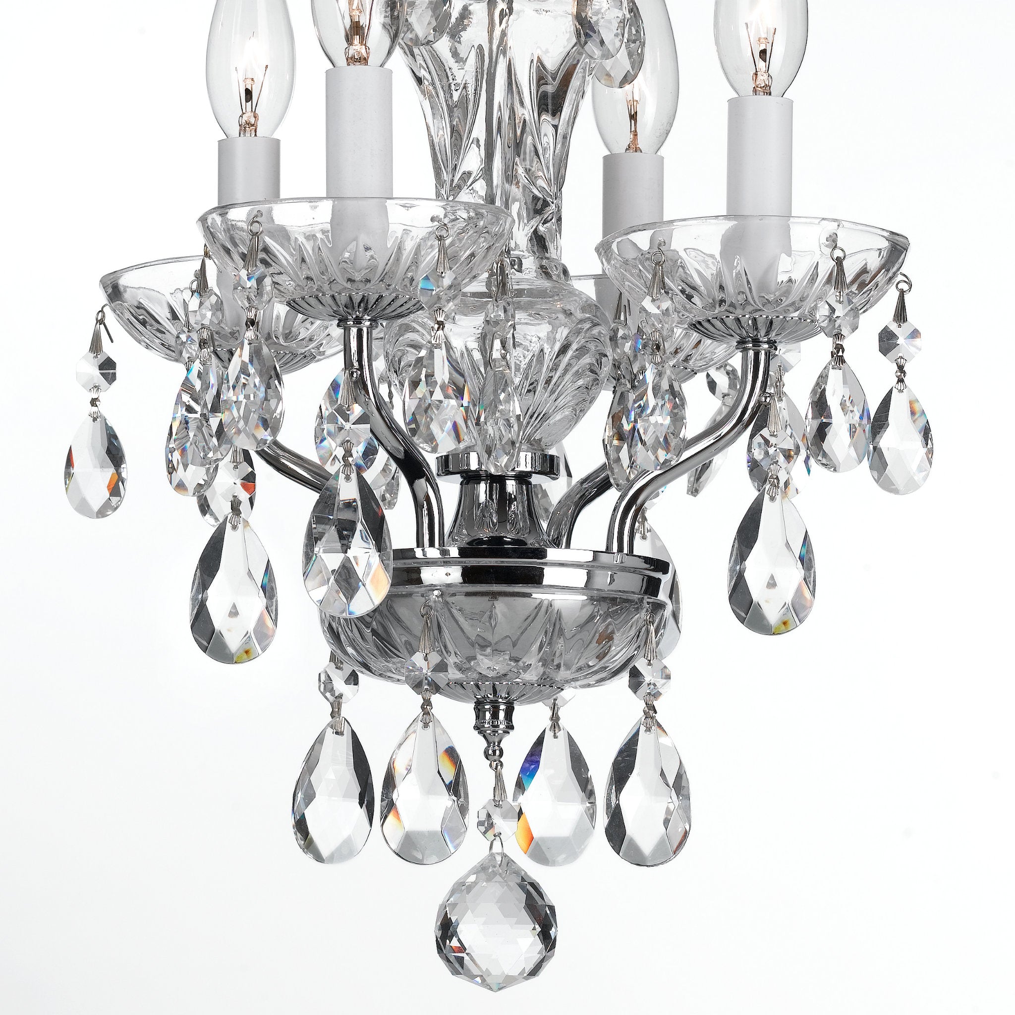 Welton 11'' Italian Crystal Polished Chrome Chandelier Silver 11"W x 15"H x 11"D