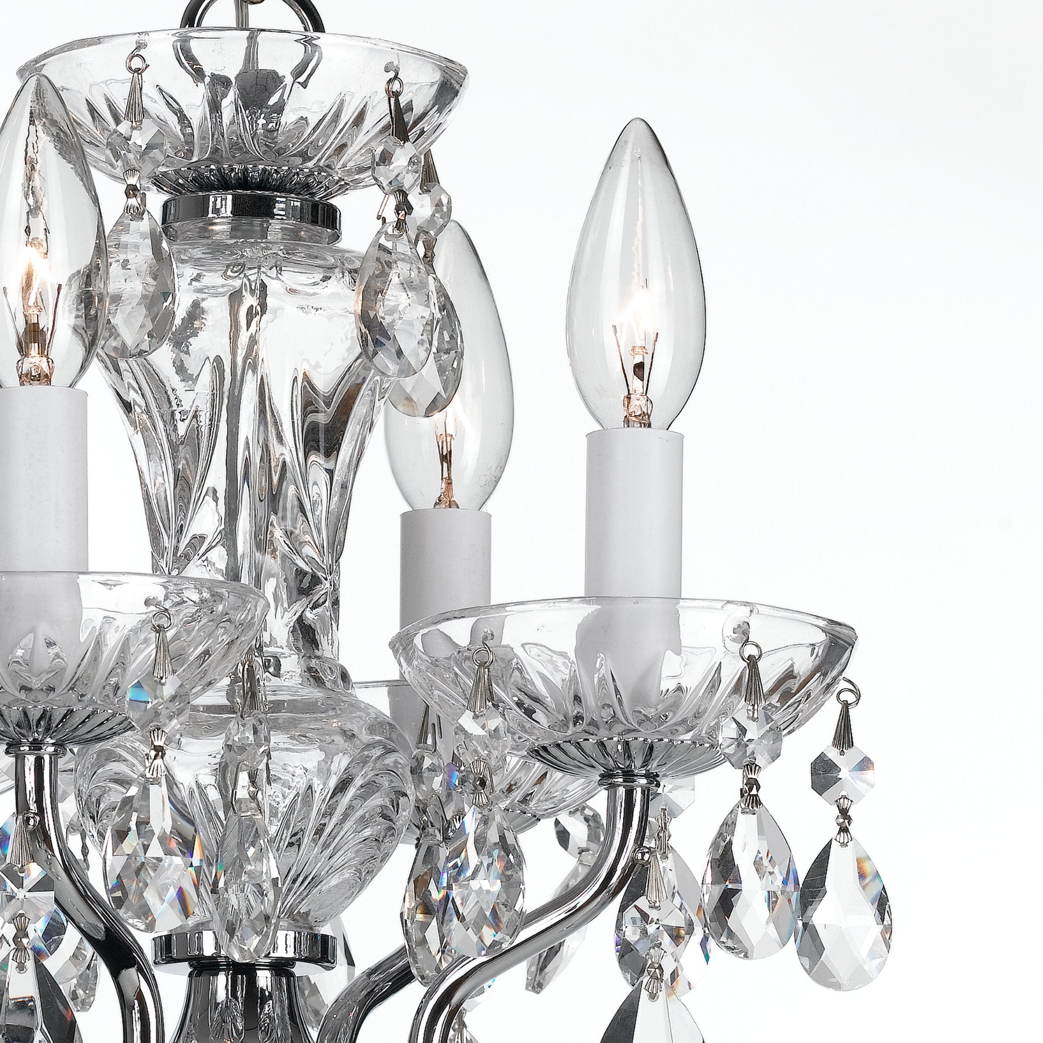 Welton 11'' Italian Crystal Polished Chrome Chandelier Silver 11"W x 15"H x 11"D