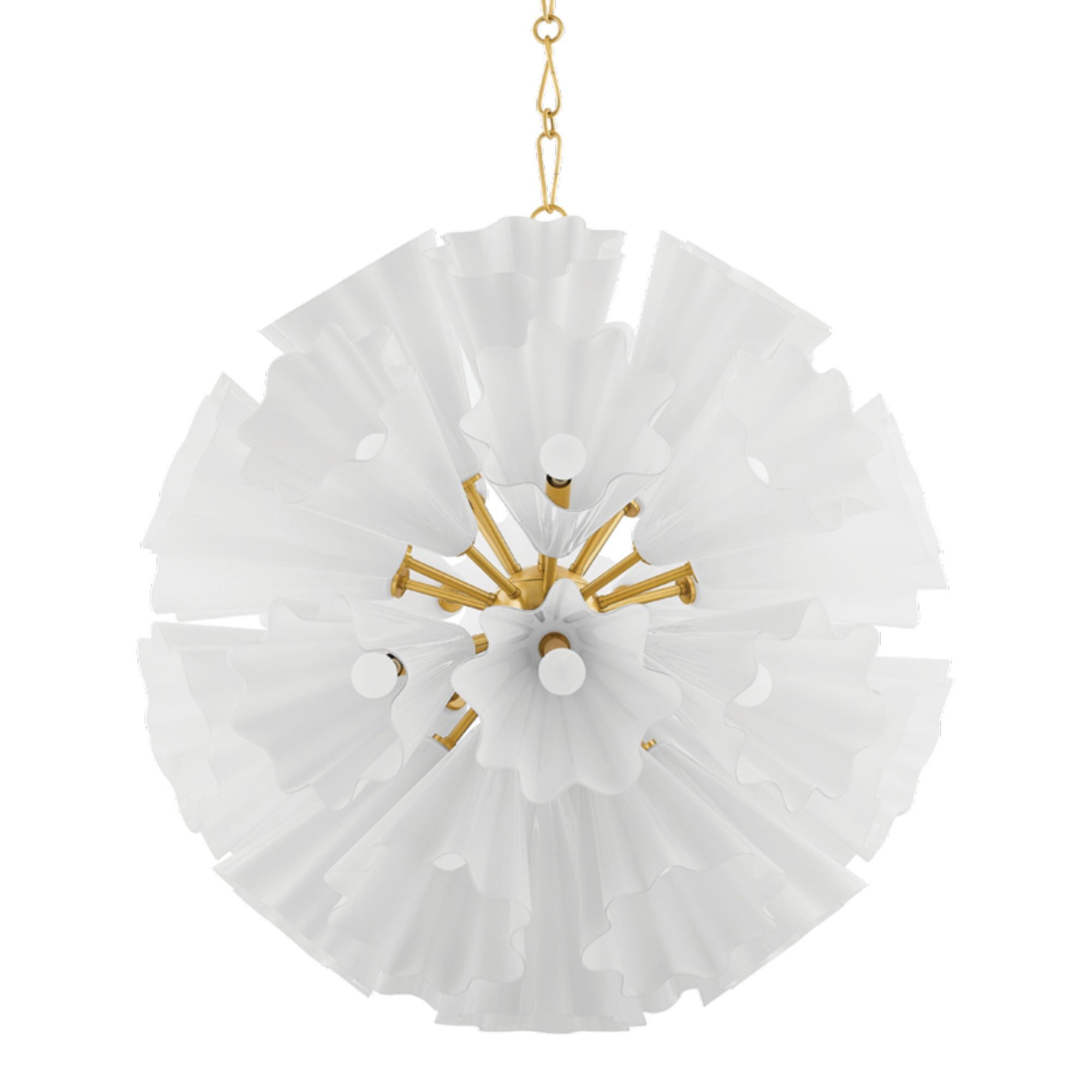 Capri 33-Light Chandelier in Aged Brass 38W x 39H