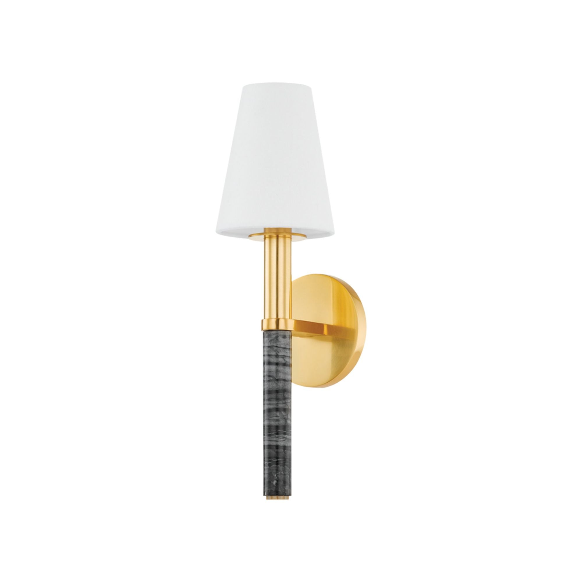 Montreal 1-Light Wall Sconce in  Aged Brass 4.75L x 4.75W x 16H