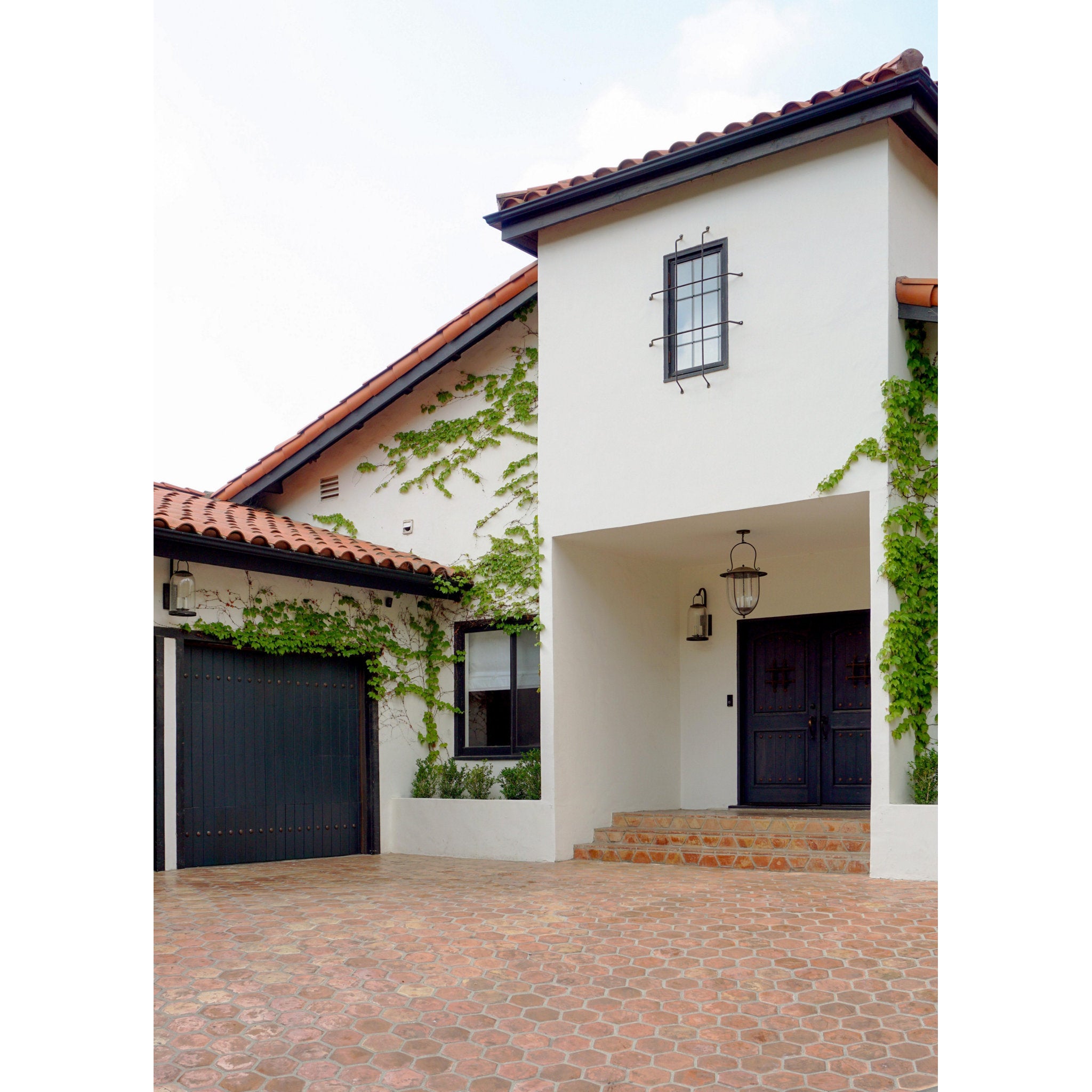 Monterey County Pendant 4-Light Outdoor LED in  French Iron 18L x 18W x 30H