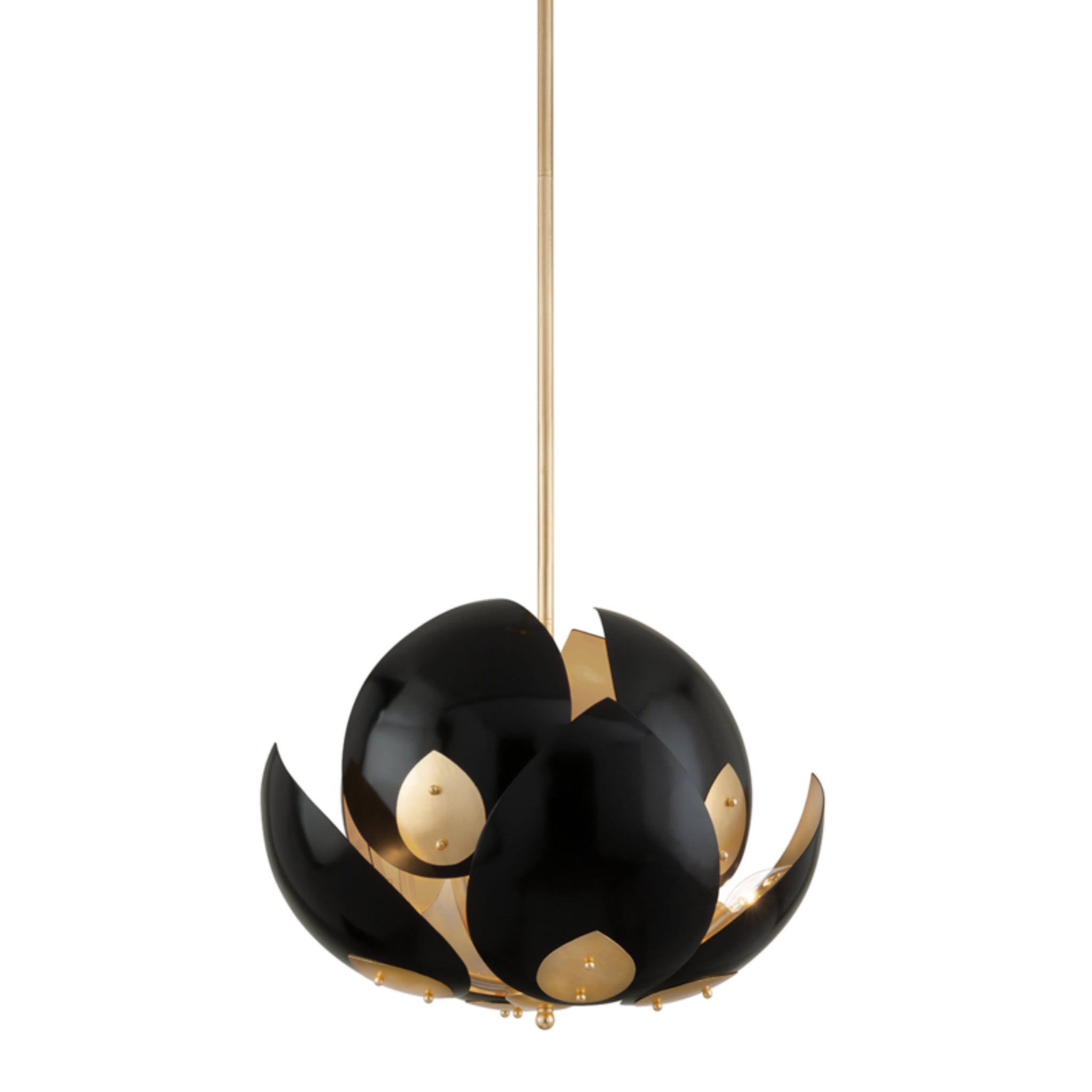 Lotus 8-Light Chandelier in  Gold Leaf/Black 24L x 24W x 10.25H