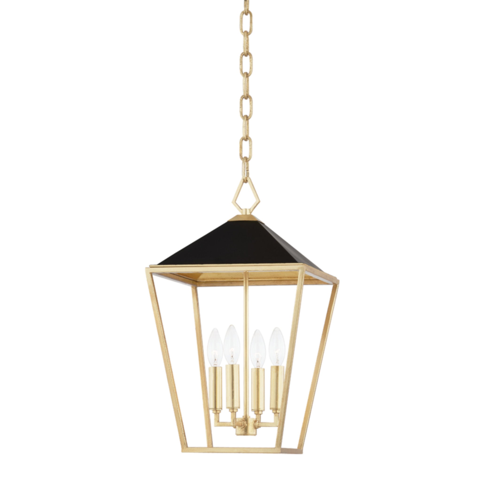 Paxton 4-Light Pendant in  Gold Leaf/Black 12L x 12W x 12.25H