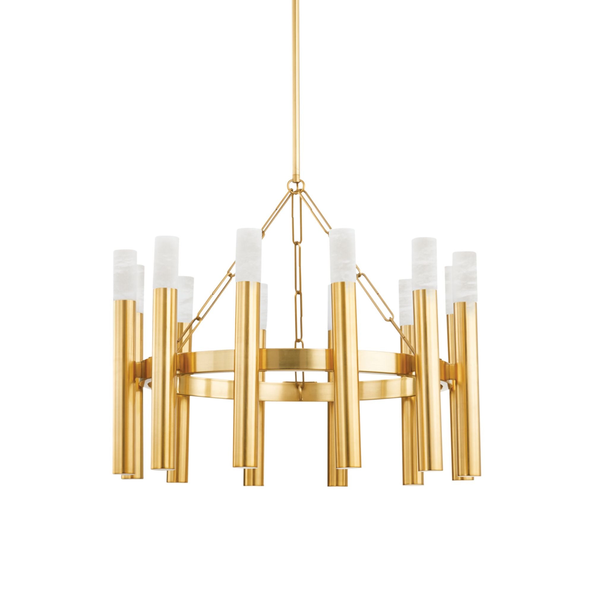 Pali 12-Light Chandelier in Aged Brass 28.25W x 23H