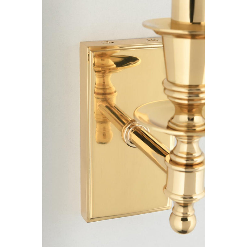 Ludlow 1 Light Wall Sconce in Aged Brass