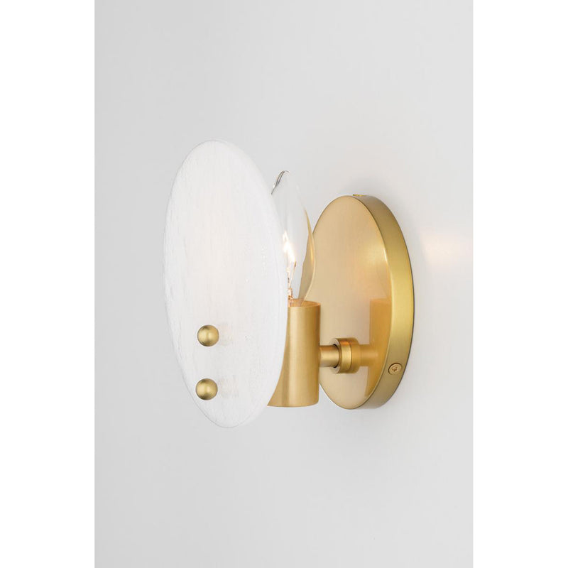Giselle 1 Light Wall Sconce in Aged Brass