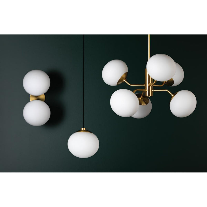 Estee 3 Light Semi Flush in Aged Brass