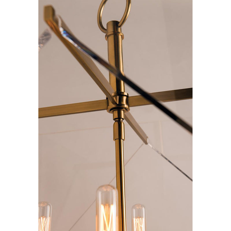 Travis 8 Light Chandelier in Aged Brass