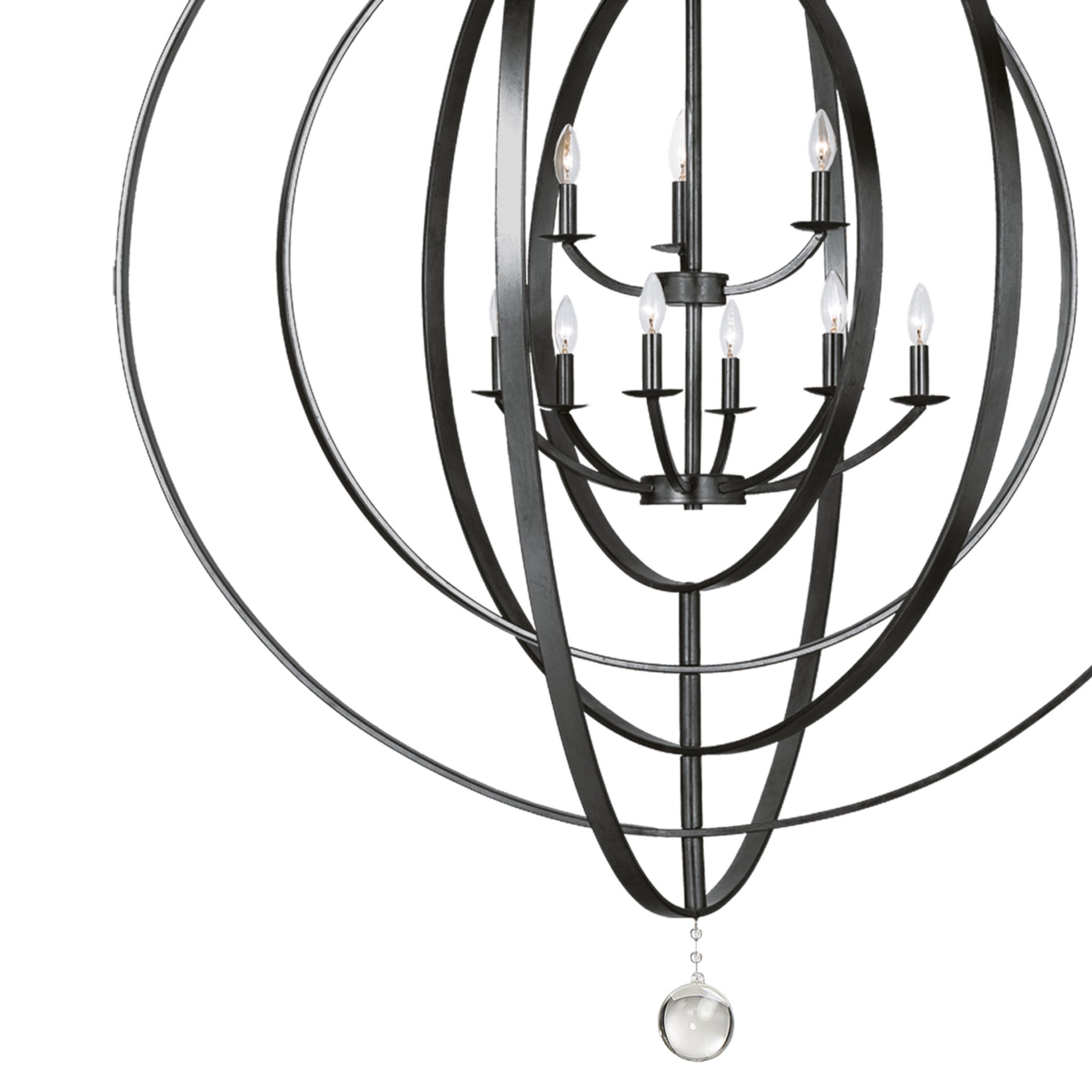 Luna 48'' Matte Black Chandelier Black 48"W x 58.5"H x 48"D
