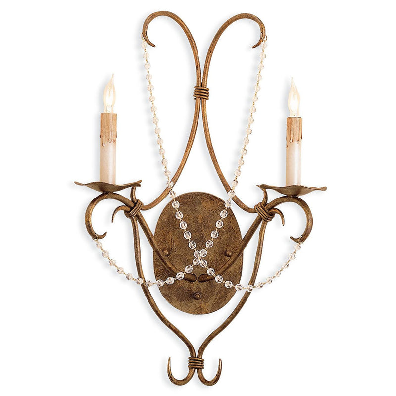 Crystal Lights Gold Wall Sconce - Rhine Gold