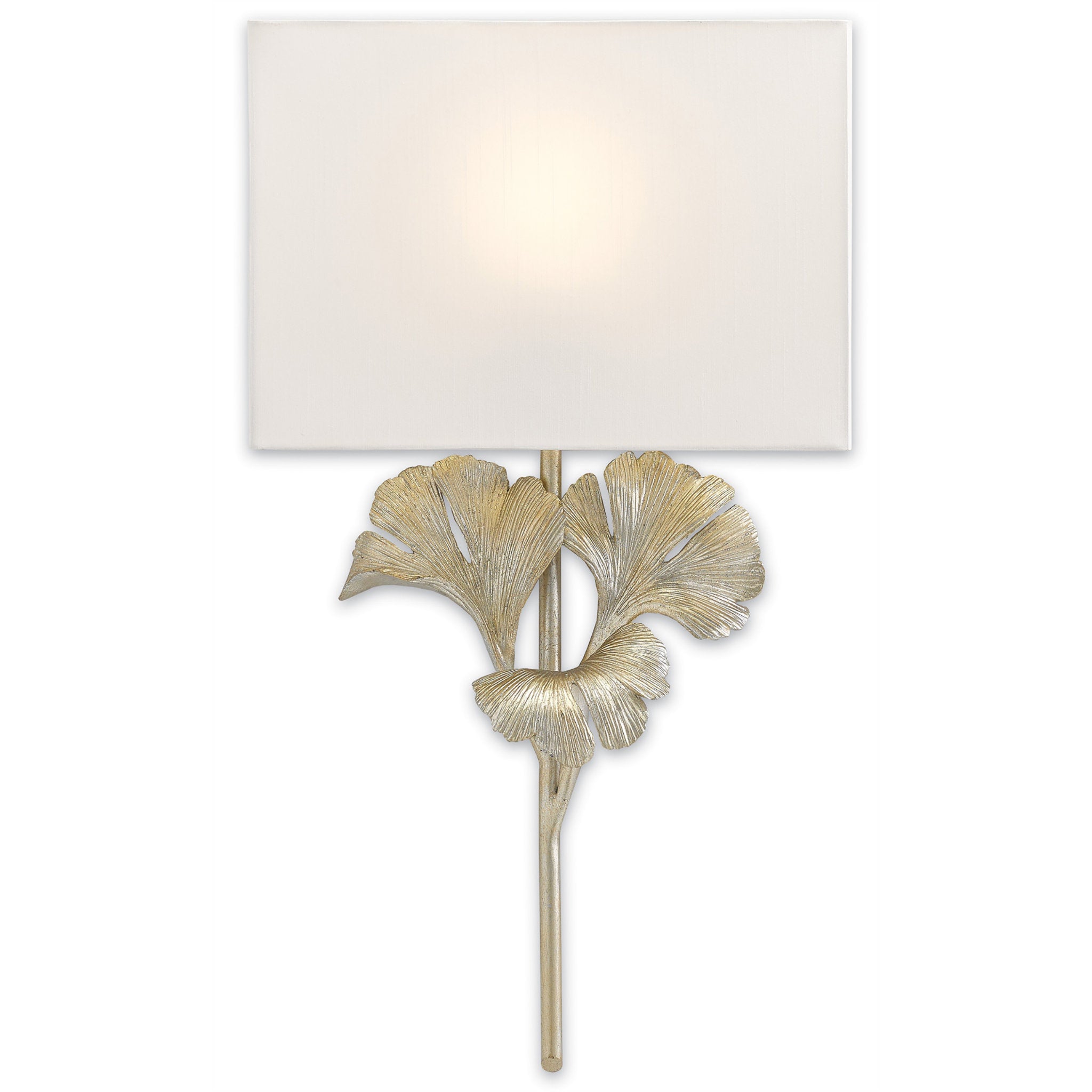 Gingko Silver Wall Sconce - Distressed Silver Leaf
