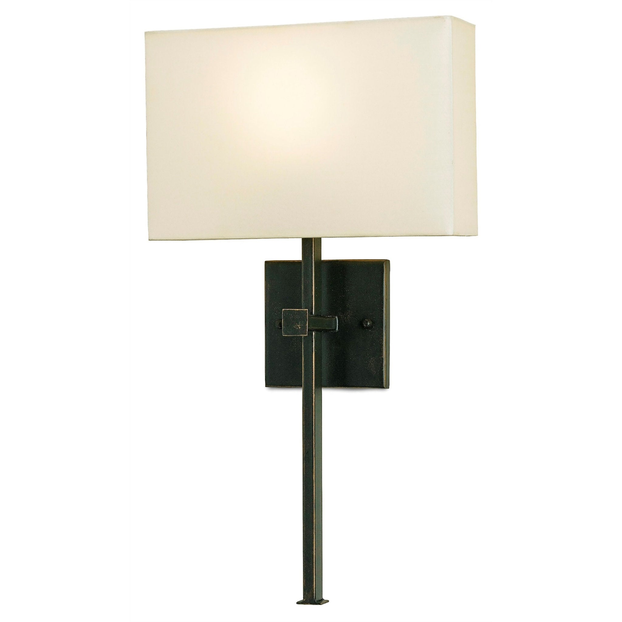 Ashdown Bronze Wall Sconce, White Shade - Bronze Gold