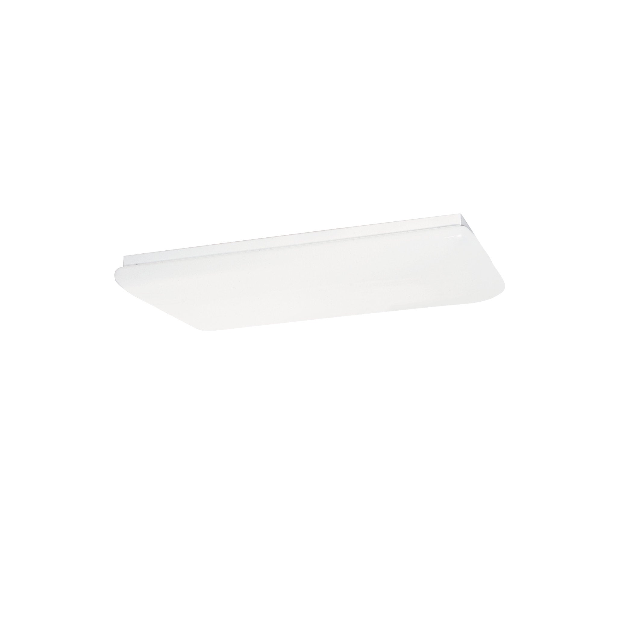 Four Light Ceiling Flush Mount Traditional Fixture 16.75" Width 5.75" Height Steel White Shade in