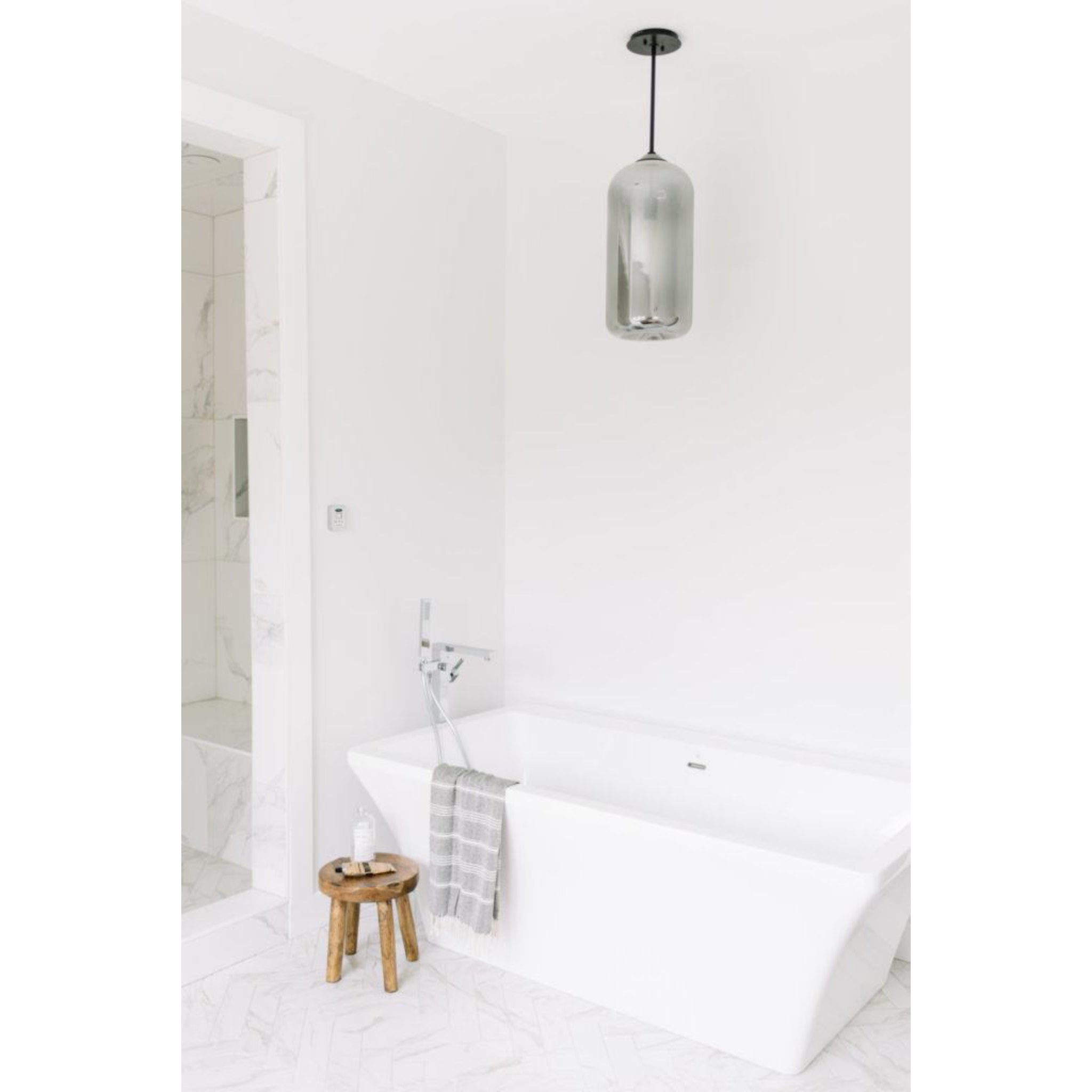 District 1-Light Pendant in Soft Black 10W x 20.75H (F5582-SBK)