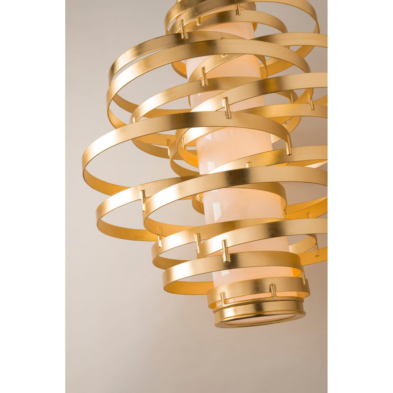 Vertigo 2 Light Pendant in Gold Leaf