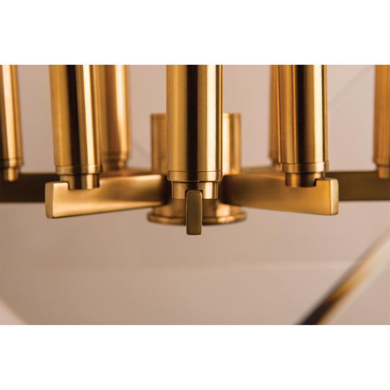Travis 8 Light Chandelier in Aged Brass