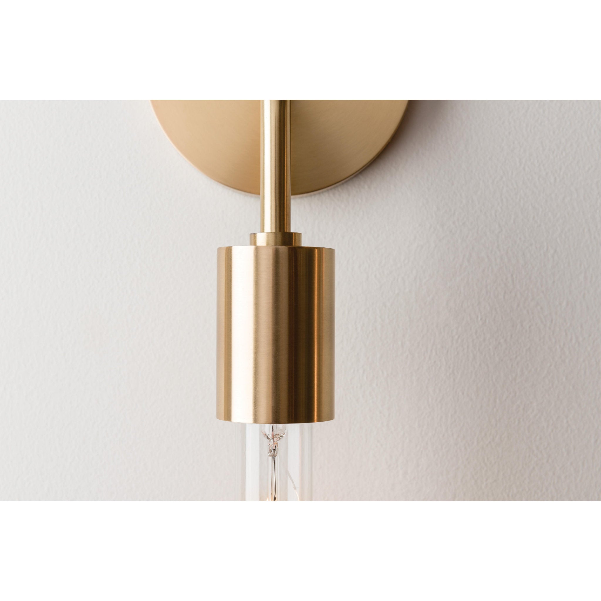 Ava 1-Light Wall Sconce in  Aged Brass 4.75L x 4.75W x 16.75H