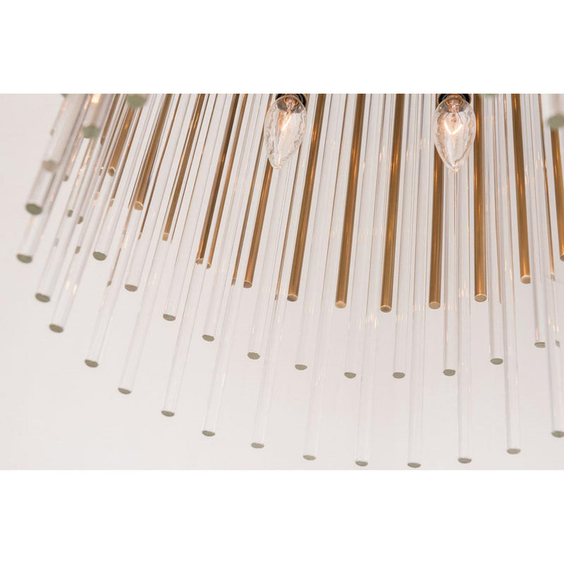 Wallis 8 Light Pendant in Aged Brass