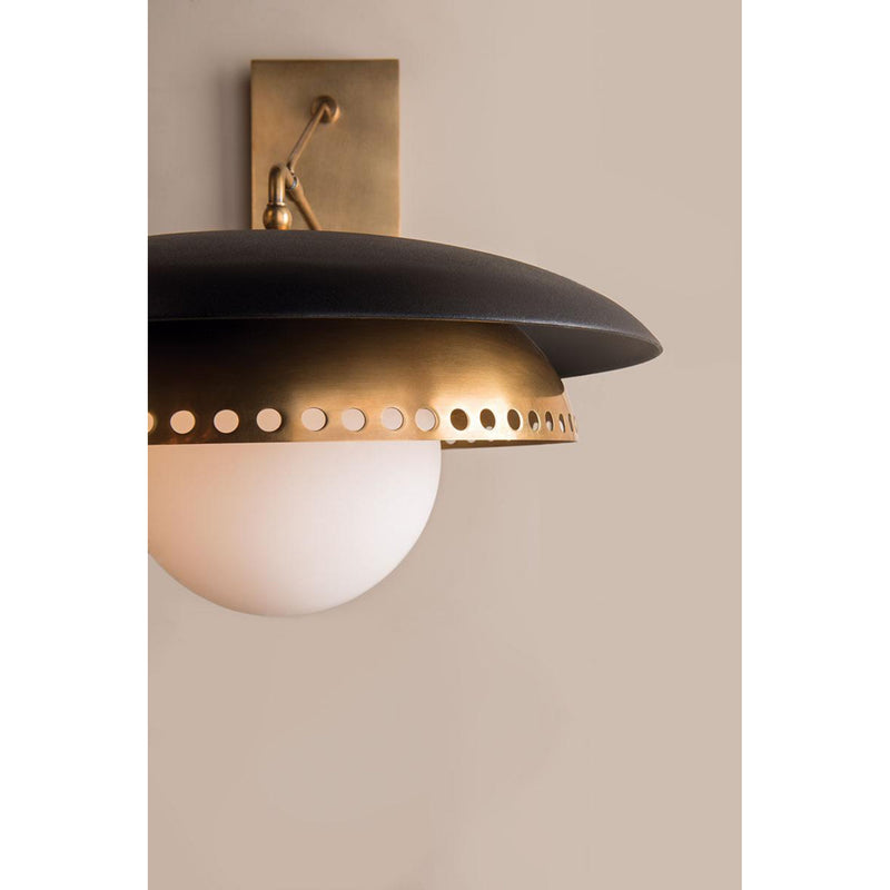 Herkimer 1 Light Wall Sconce in Aged Brass