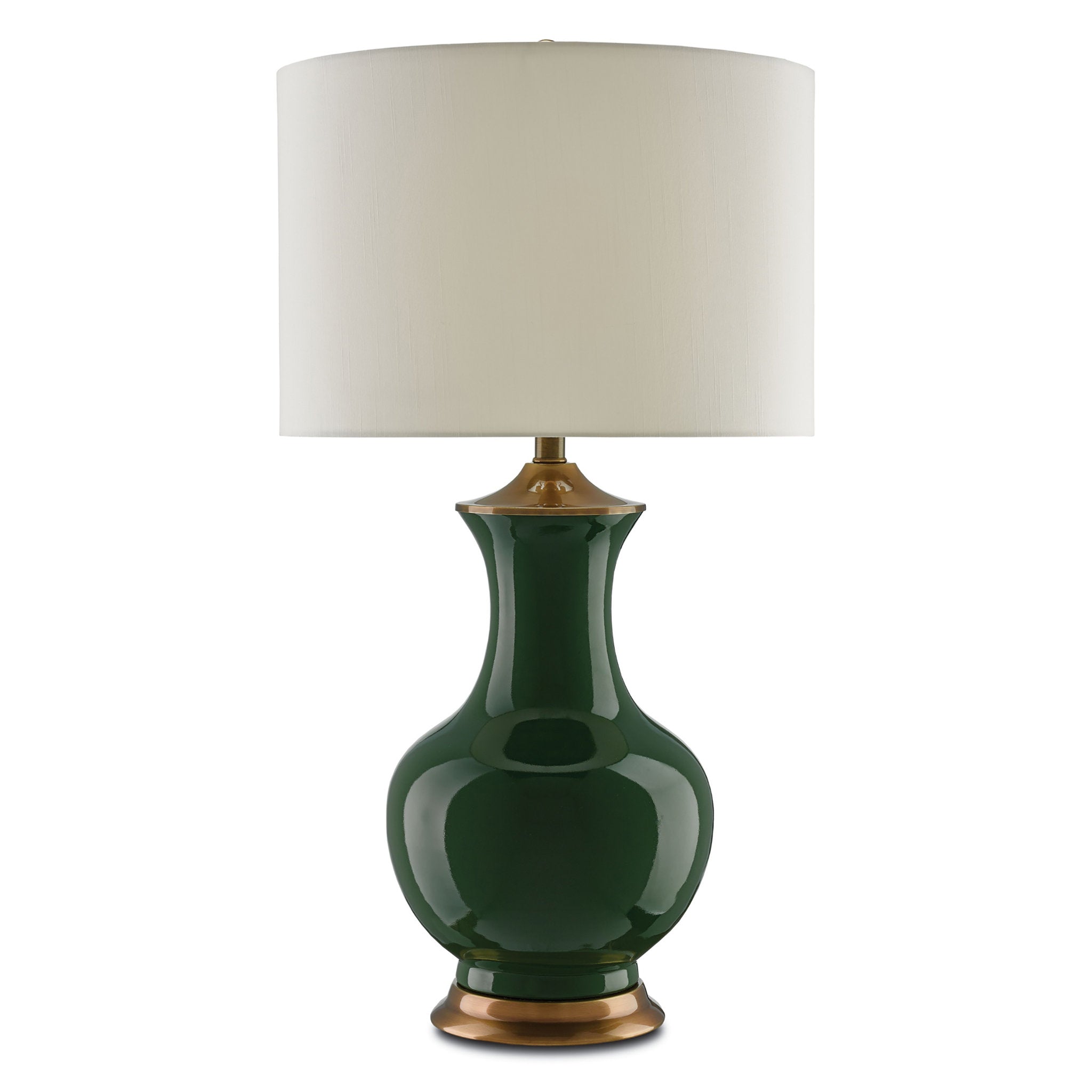 Lilou Green Table Lamp - Green/Antique Brass