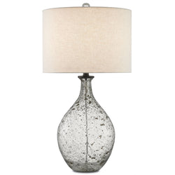 Luc Table Lamp - Clear Speckled Glass/Steel Gray