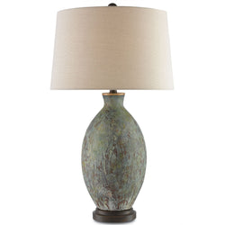 Remi Table Lamp - Green/Dark Red/Bronze Gold