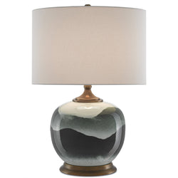 Boreal Table Lamp - White/Green/Antique Brass