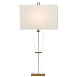 Laelia Clear Table Lamp - Clear/Antique Brass