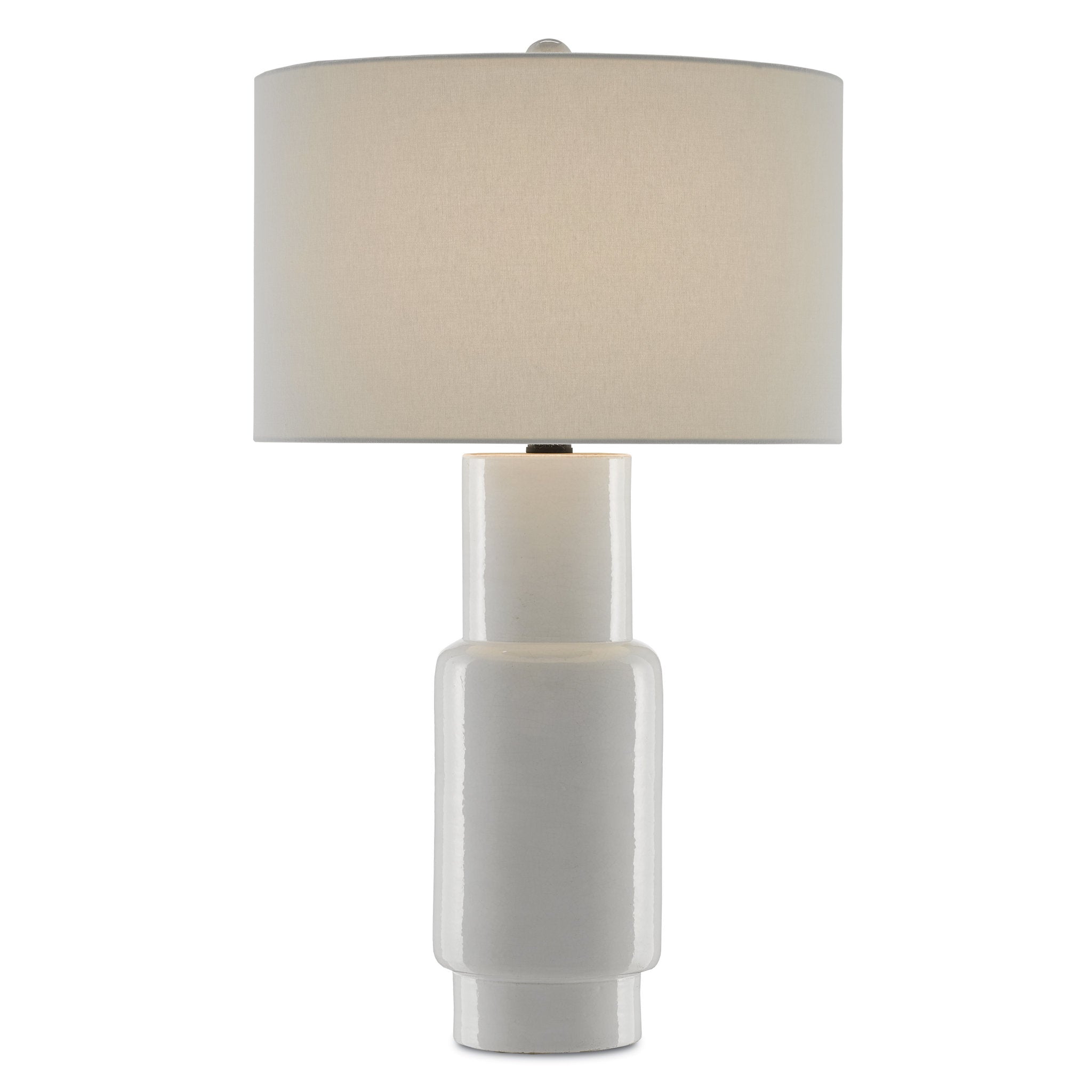 Janeen White Table Lamp - White/Satin Black