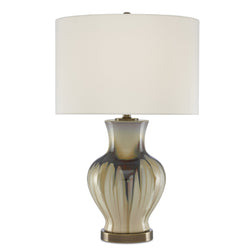 Muscadine Table Lamp - Cream/Brown/Antique Brass