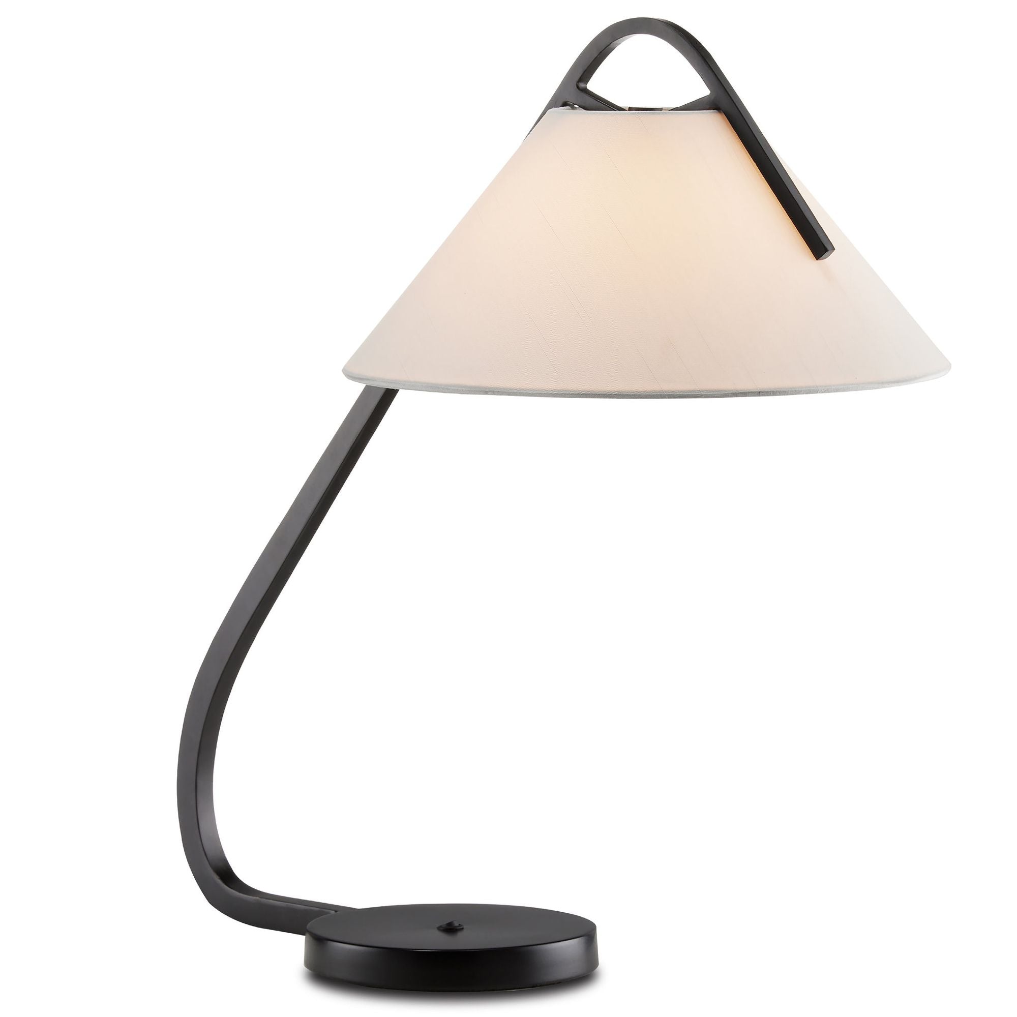 Frey Black Desk Lamp - Satin Black/Brushed Brown