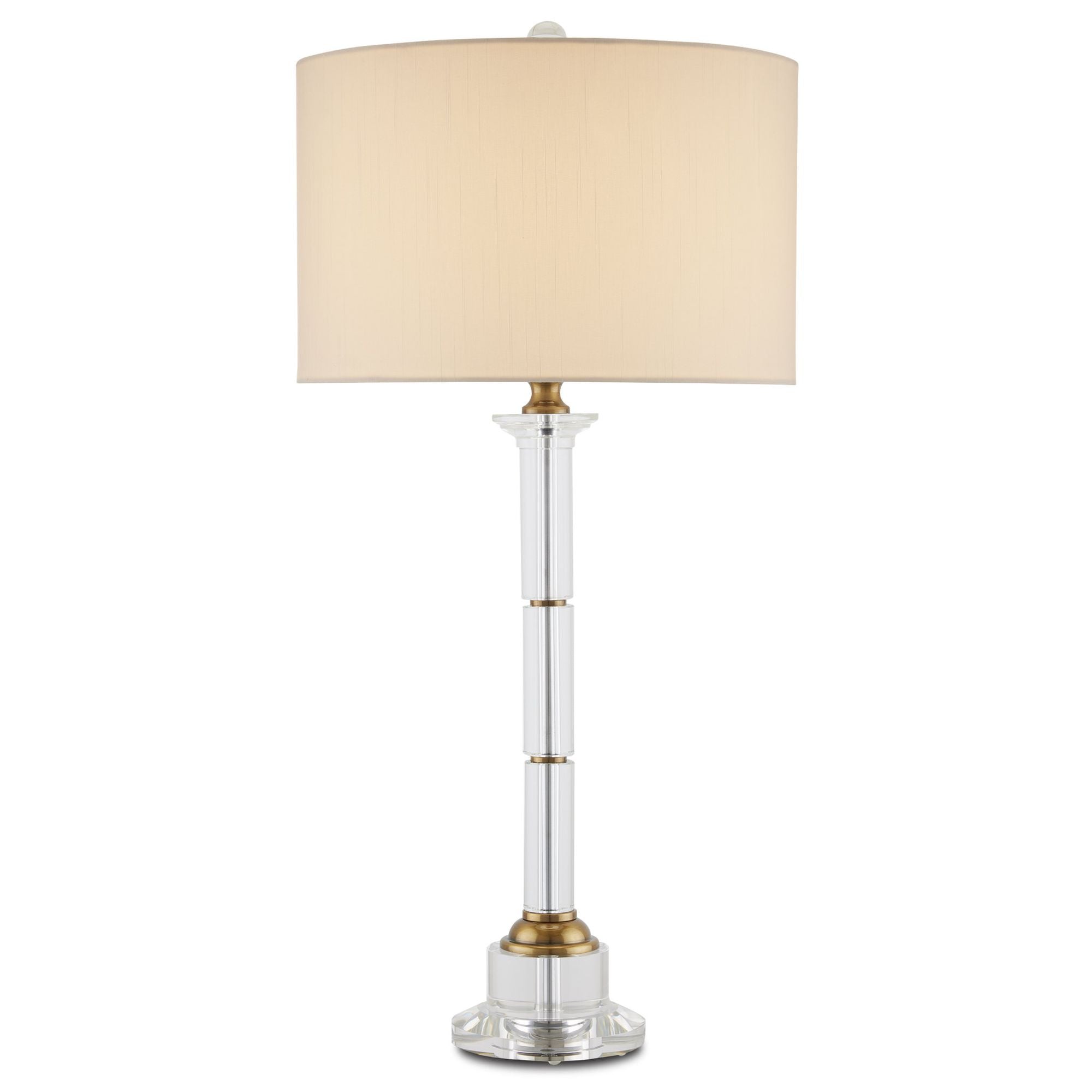 Lothian Clear Table Lamp - Clear/Antique Brass