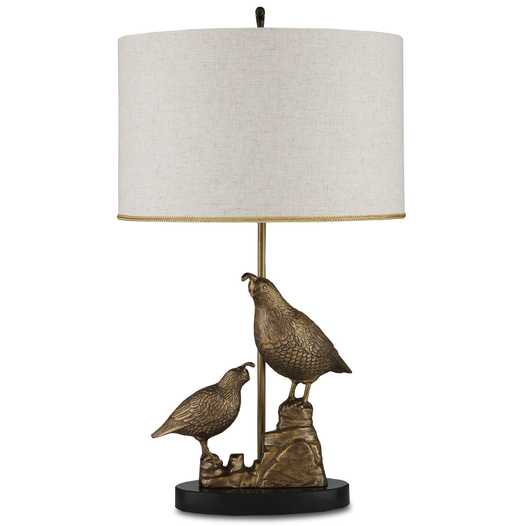 Codorniz Brass Table Lamp - Antique Brass/Black