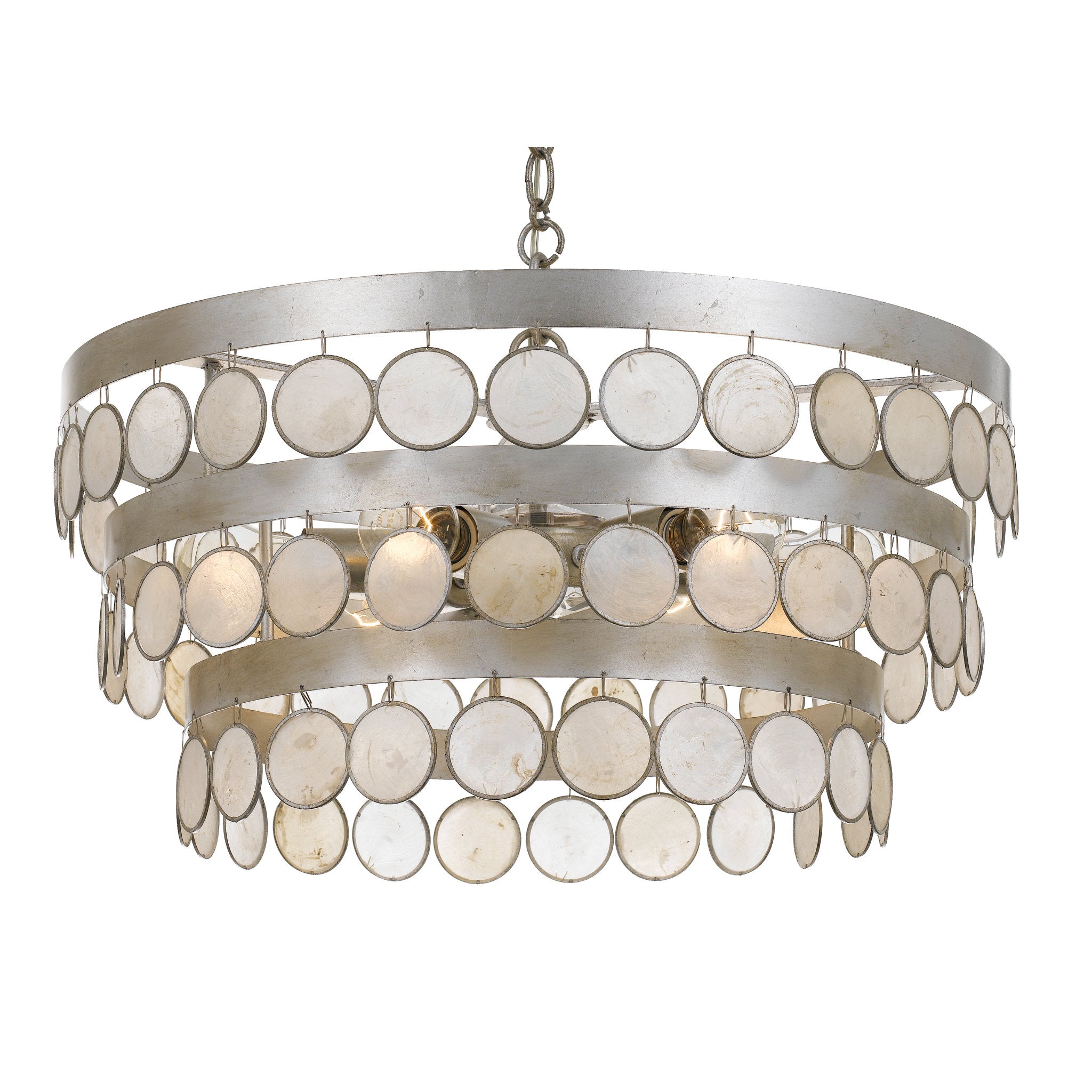 Coco 22'' Antique Silver Chandelier Silver 22"W x 12"H x 22"D