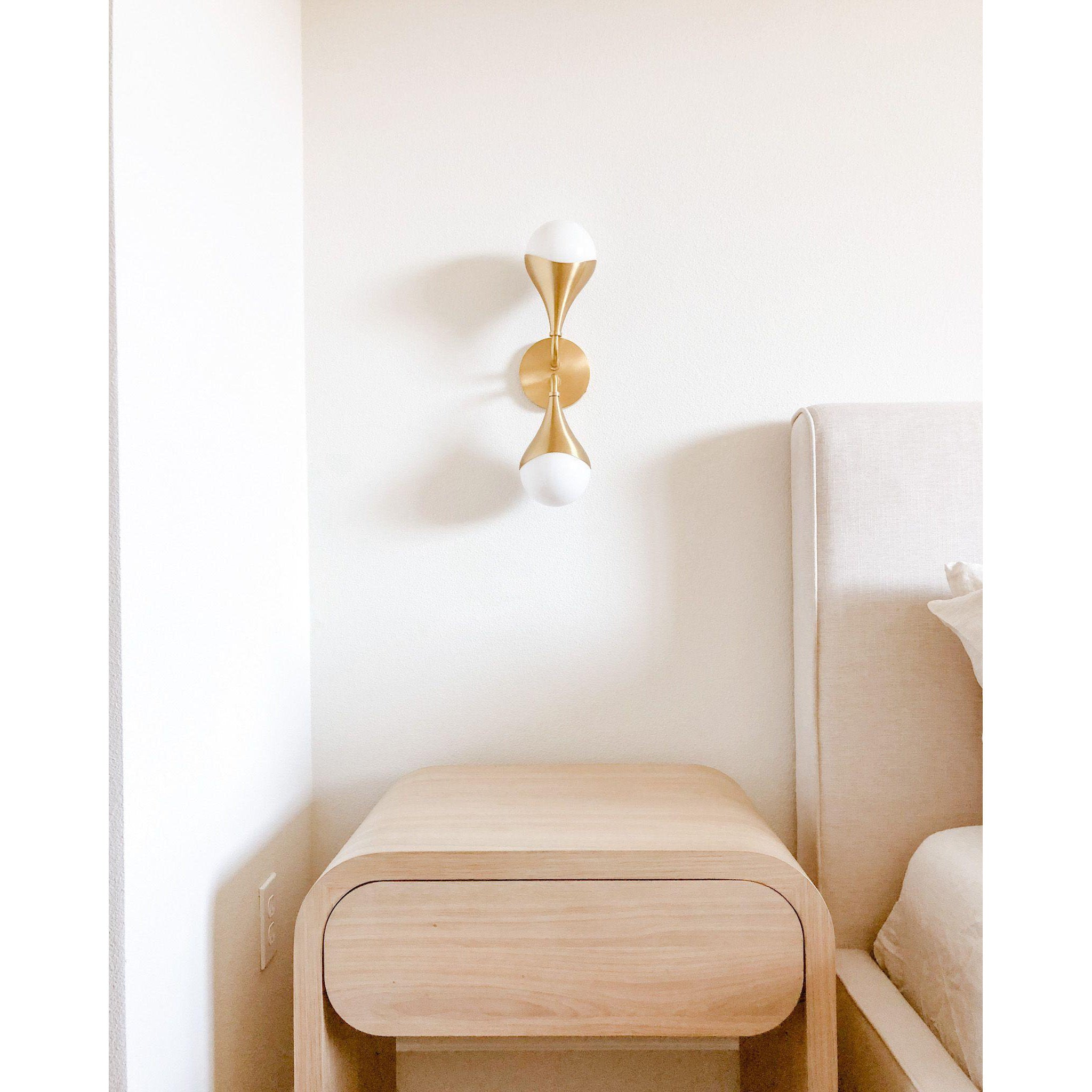 Ariana 2-Light Bath and Vanity in  Aged Brass 7L x 4.75W x 18.5H