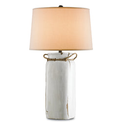 Sailaway White Table Lamp - White Distress Crackle/Natural/Emery Rust