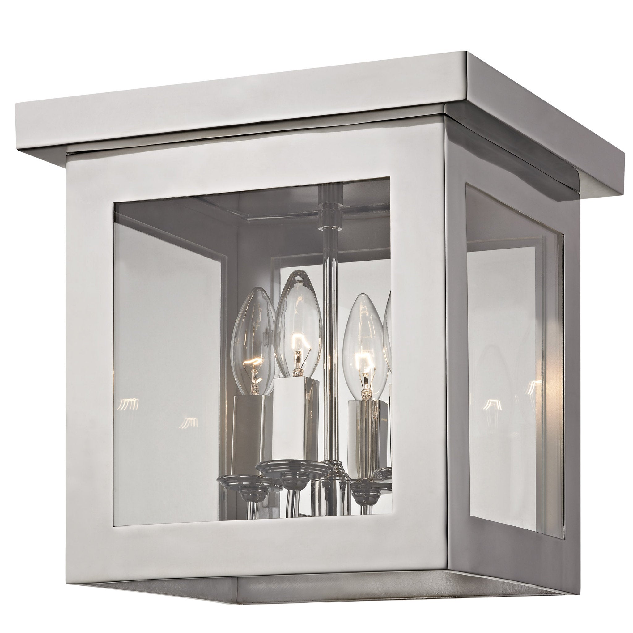 Brian Patrick Flynn Hurley 11.75'' Polished Nickel Flush Mount Silver 11.75"W x 12"H x 11.75"D