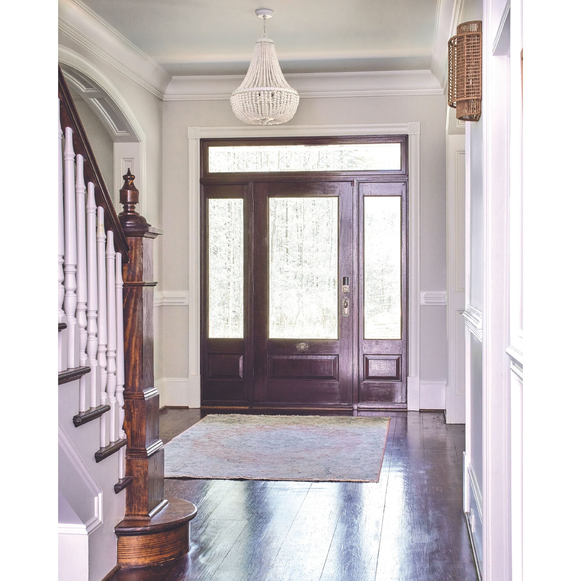 Rylee 6 Light Matte White Chandelier White Wood Beads 18.75"W x 23.5"H x 18.75"D