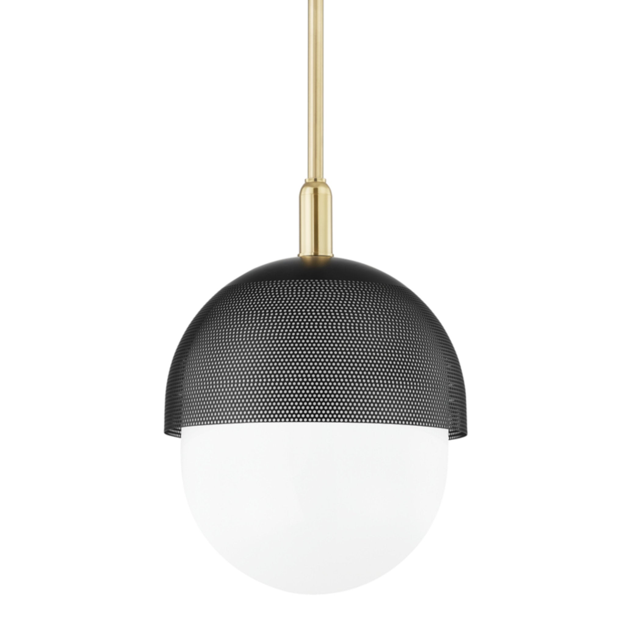 Nyack 1-Light Pendant in  Aged Brass/Black 14L x 14W x 19.325H